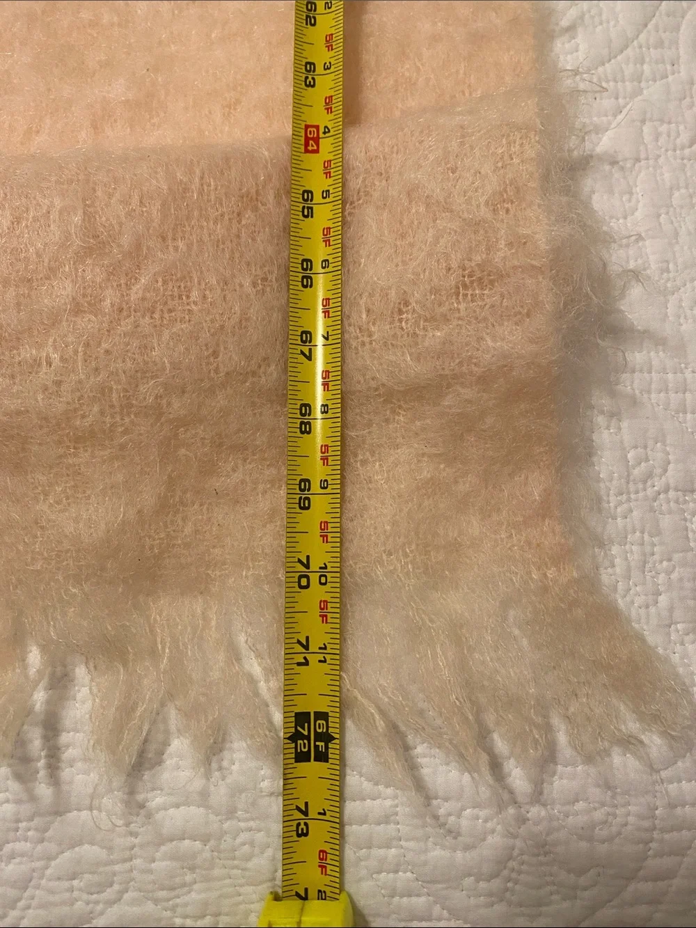 Vintage Glen Cree 100% Mohair Throw in Peach Color Made in Scotland